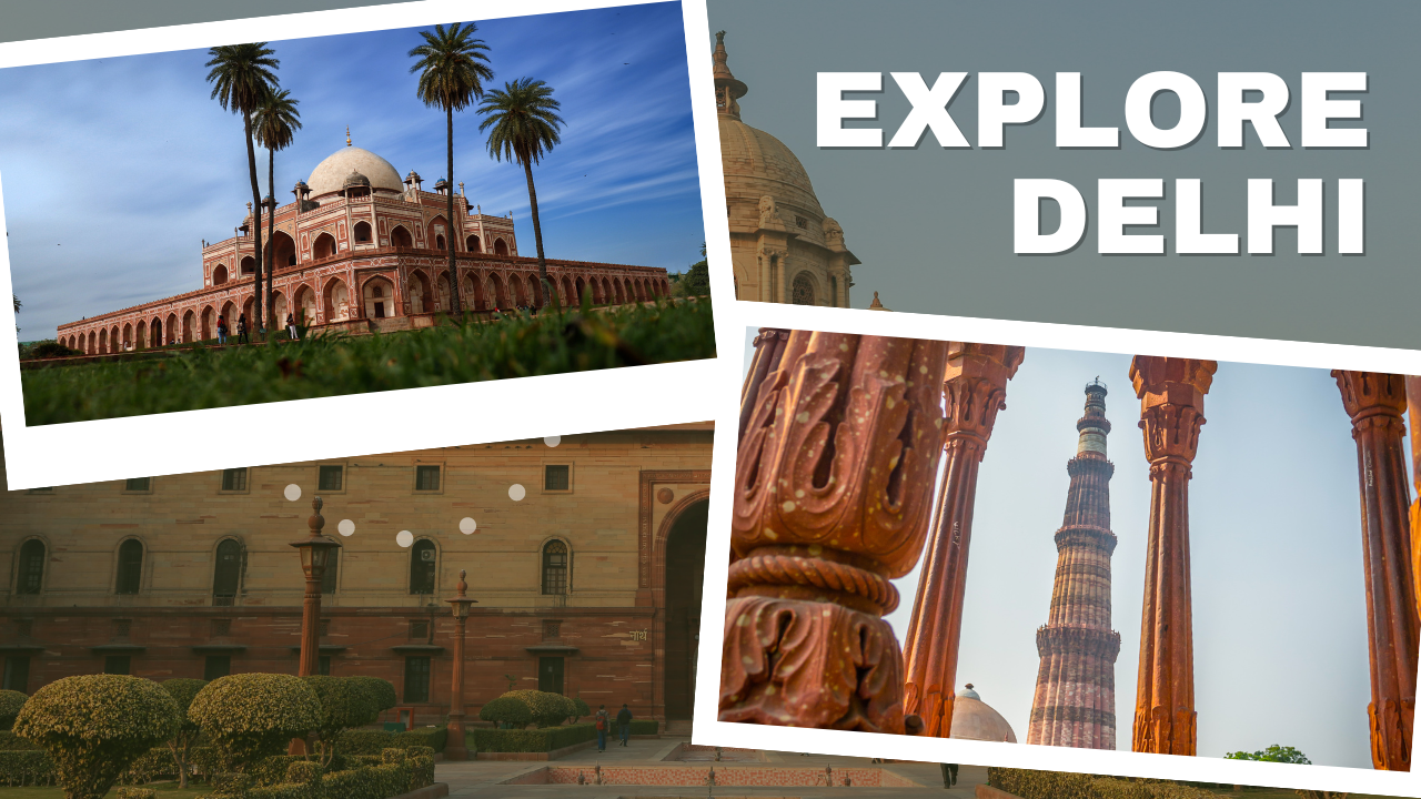 Red And White Bold And Iconic Illustrated Delhi Travel Youtube Thumbnail